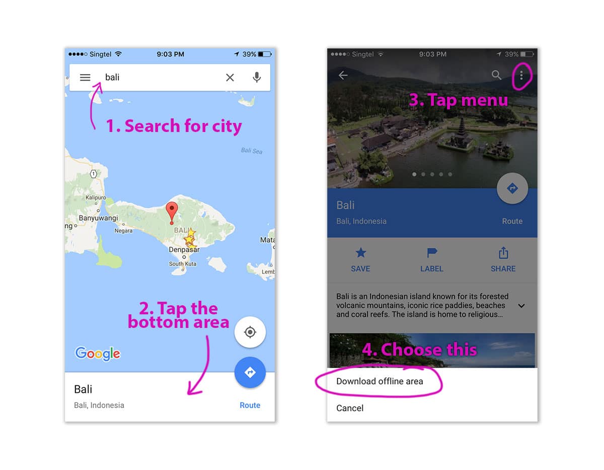 steps to saving Google offline maps | How to travel without 3G • Petite Wanders