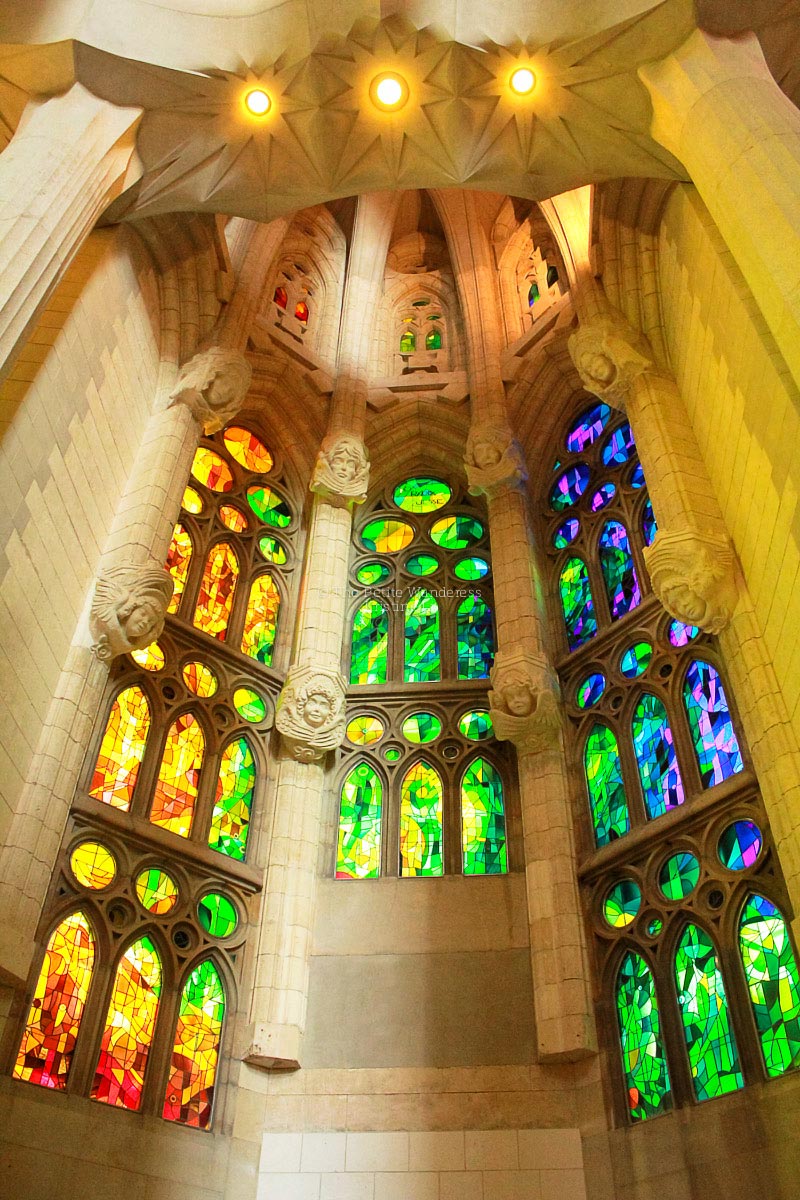 inside Sagrada Familia, Barcelona, Spain