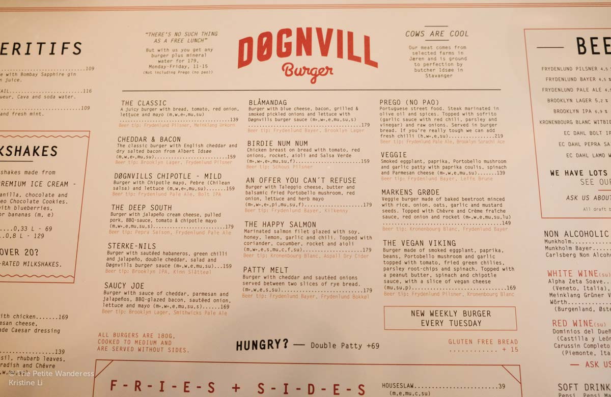 DonnVill menu Stavanger | How Much Does A Norway Trip Cost? - DøgnvillのThe Petite Wanderess