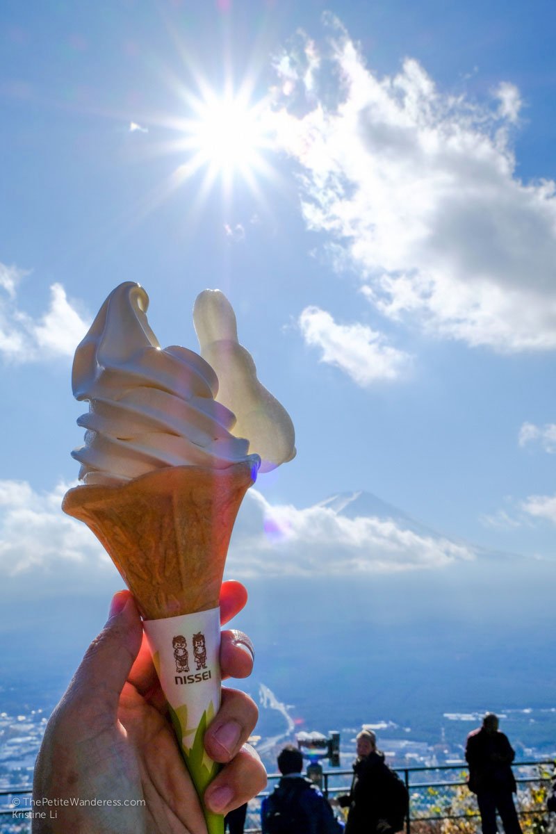 ice-cream with Mt Fuji view | Things to do in Kawaguchiko, Japan • The Petite Wanderess